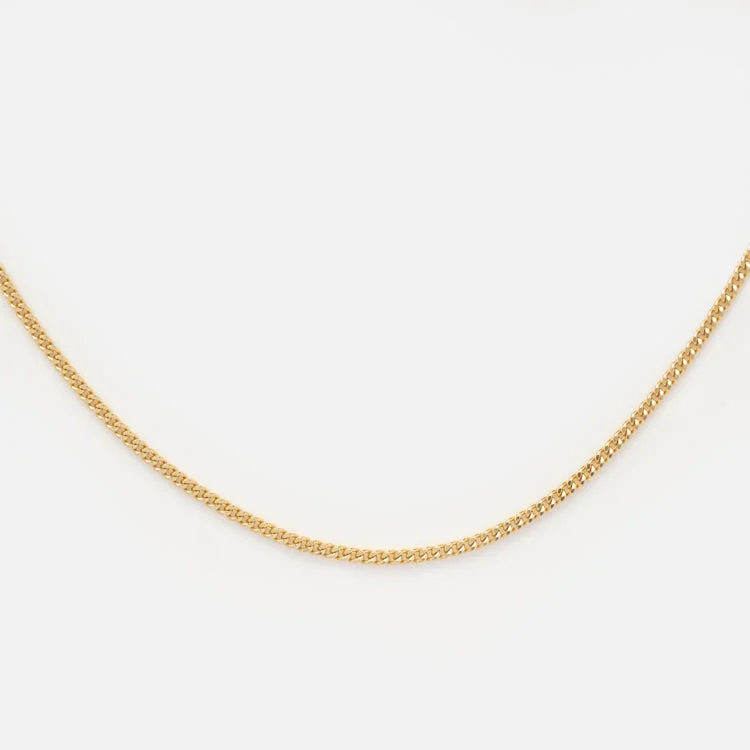 women's unique necklace -Solid Gold Classic Curb Chain Necklace