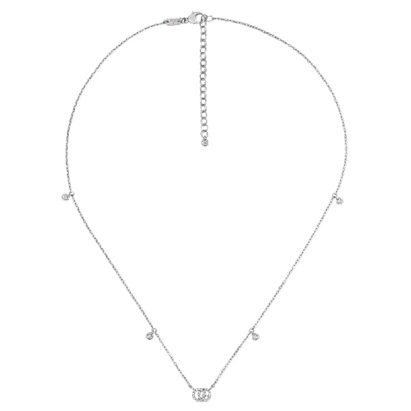 women's fine necklace -GG Running 18ct White Gold Diamond Necklace