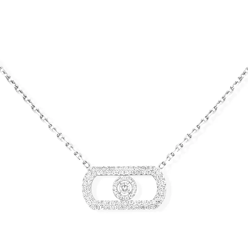 women's luxury gold necklace -So Move 18ct White Gold Pave Set Diamond Set Necklace