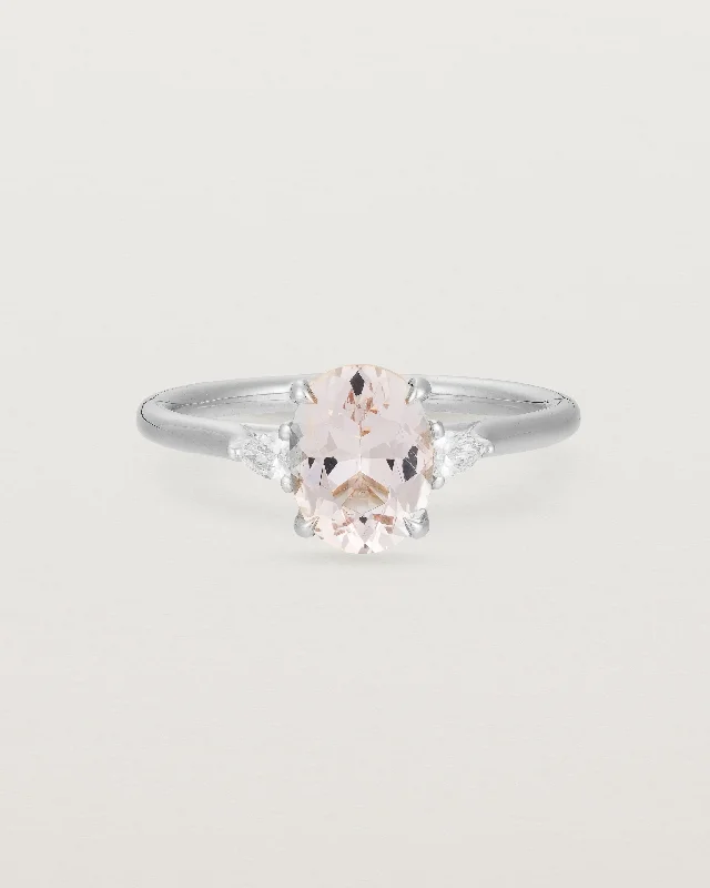 oval diamond engagement rings for women -Delphine Ring | Morganite & Diamonds