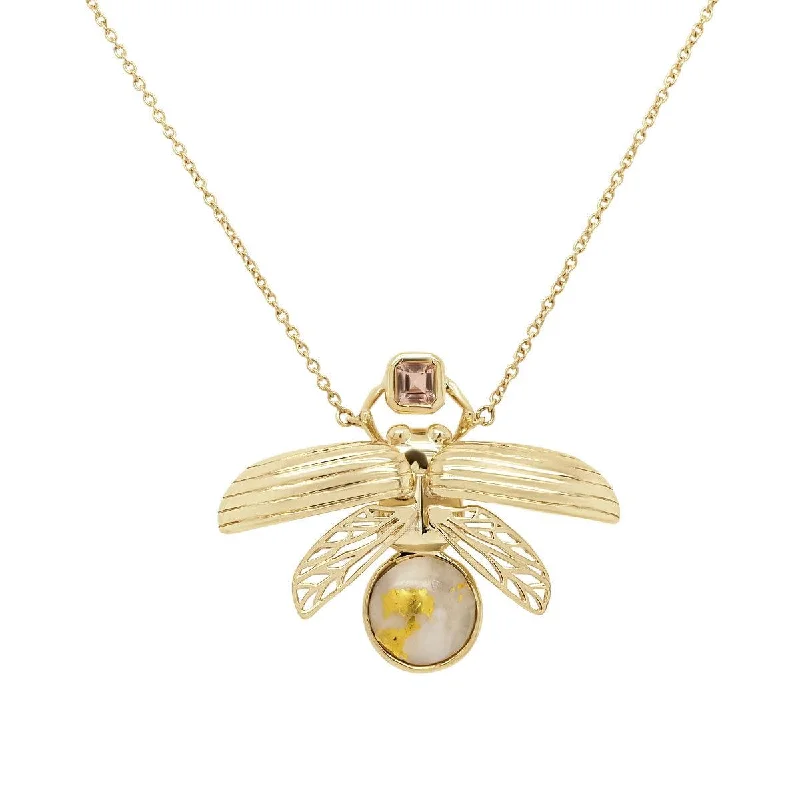 women's birthstone pendant necklace -Lightning Bug Necklace | 4.20GMS 1.63CTW | Small