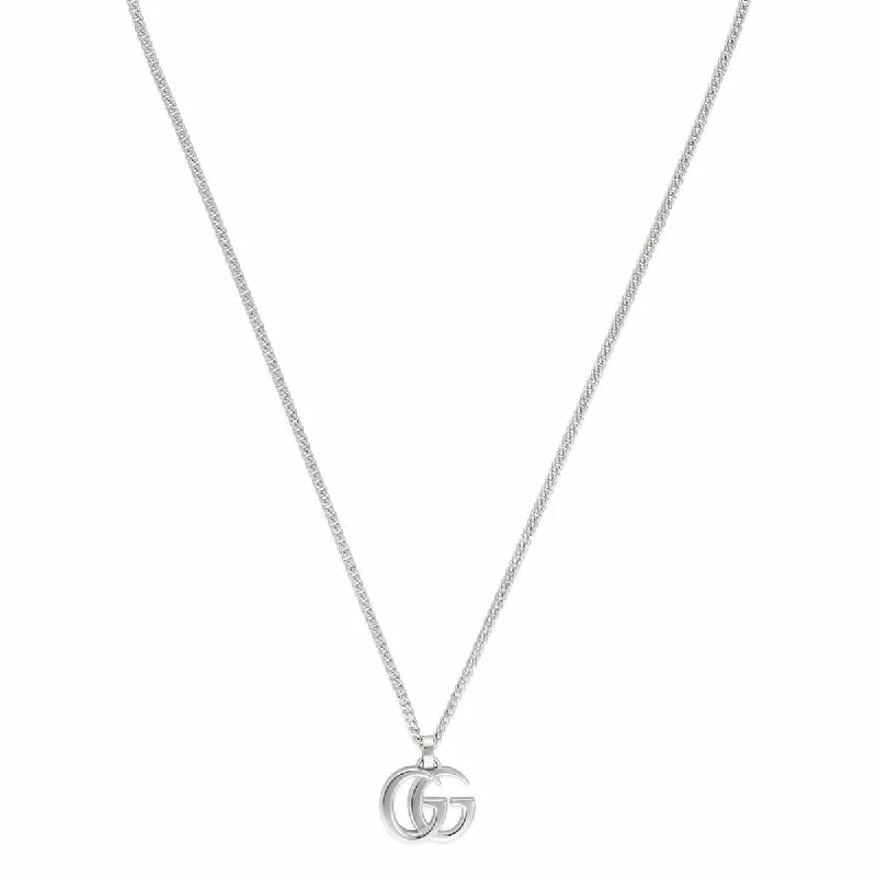 women's luxury pendant necklace -GG Marmont Sterling Silver Logo Necklace