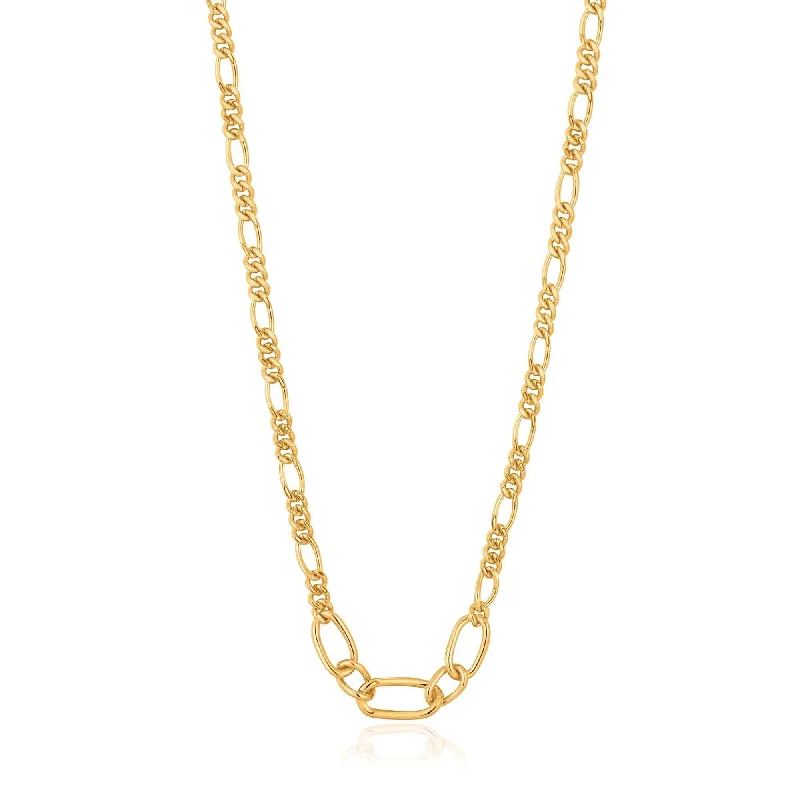 women's romantic necklace -Gold Figaro Chain Necklace