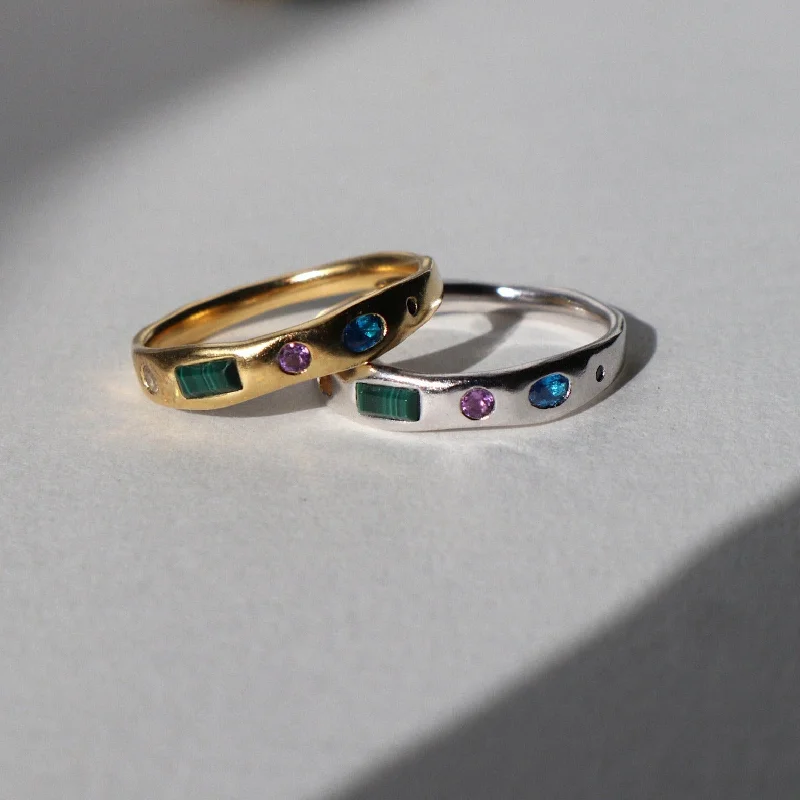 women's oval ring -'Sofia' Five Gemstone Ring