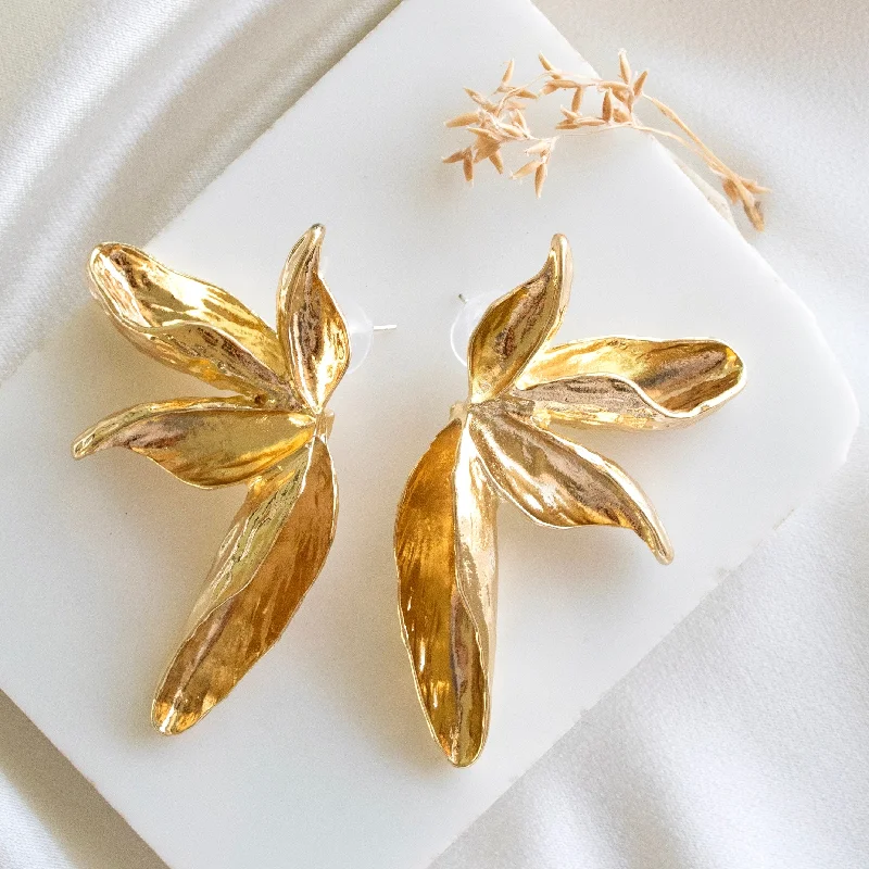 women's statement stud earrings -Tulip Floral Earrings