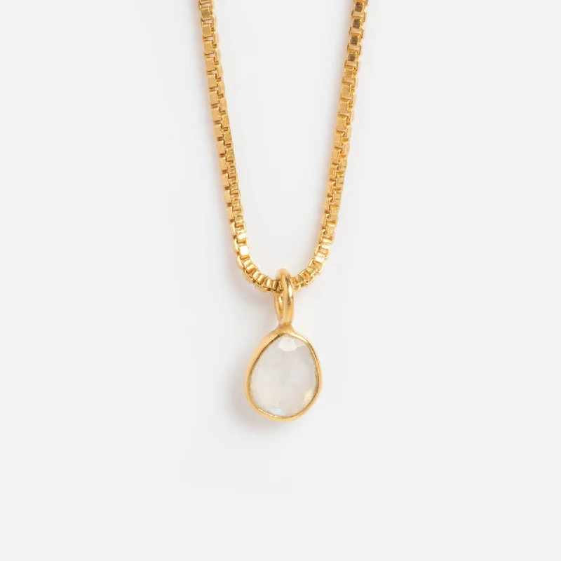 women's rose gold pendant necklace -Sofia Slice Necklace with Moonstone