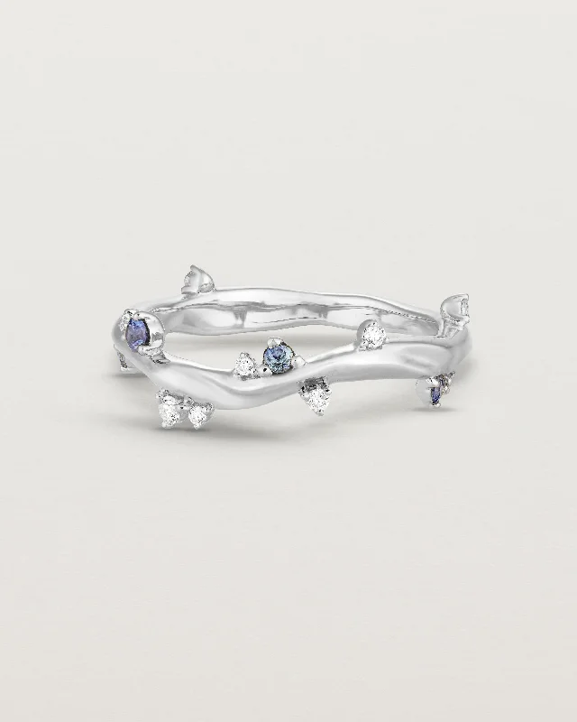 stackable engagement rings for women -Ember Ring | Diamond & Ceylon Sapphire