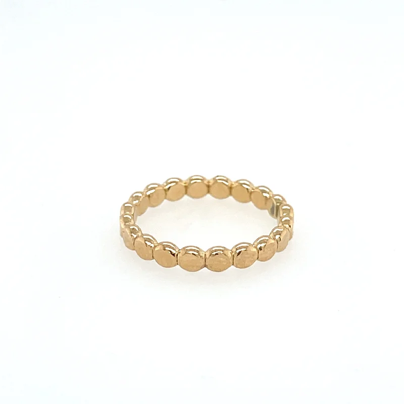 women's radiant cut ring -Signature Beaded Stack Ring - R141