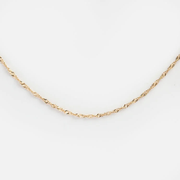 women's birthstone necklace -Solid Gold Twisted Chain Necklace