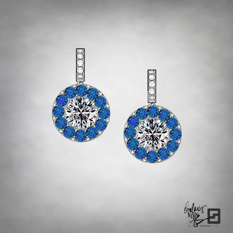 women's luxury diamond earrings -SAPPHIRE GALAXY EARRINGS