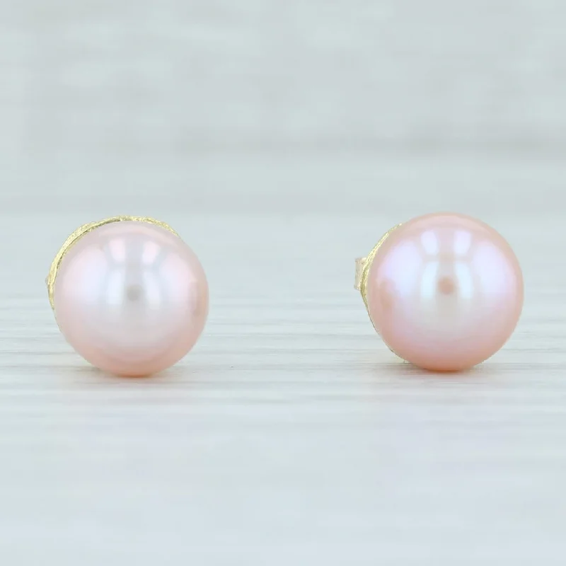 women's sapphire earrings -Cultured Pink Pearl Stud Earrings 14k Yellow Gold Pierced Nordstrom