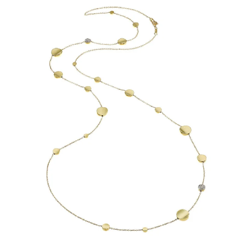 women's ruby necklace -Armillas Glow 18ct Yellow Gold Flat Circle 90cm Necklace