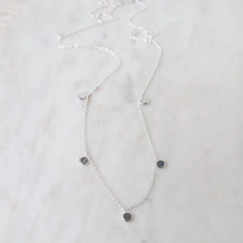 women's diamond choker necklace -Polished Sterling Silver Confetti Necklace