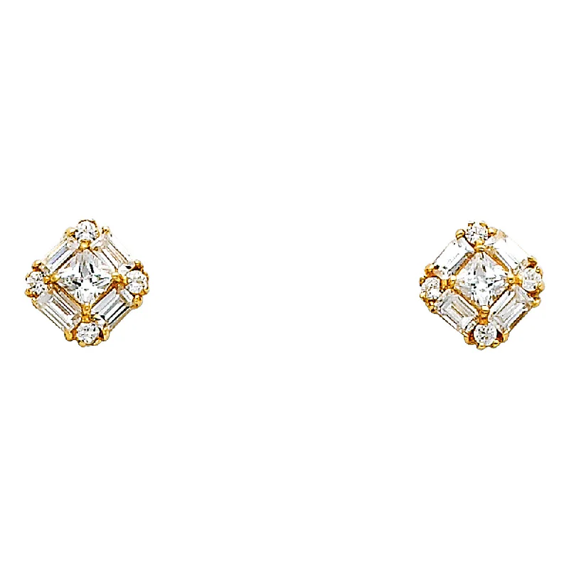 women's celestial earrings -14KY CZ Earrings