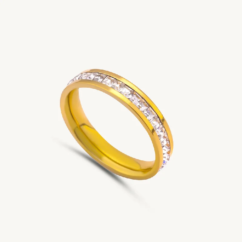 women's custom-designed ring -Stones Band Ring