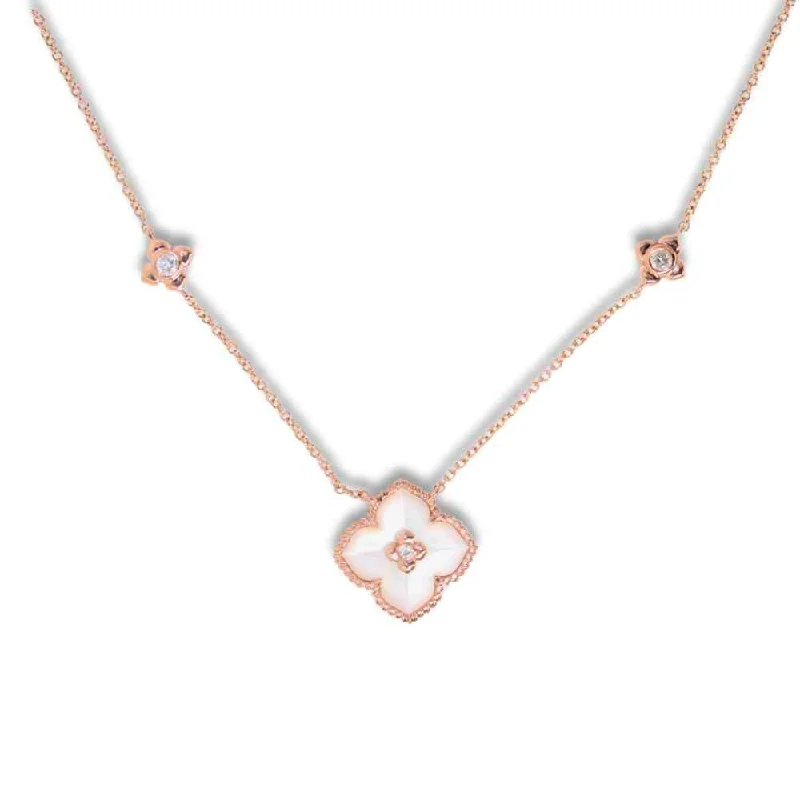 women's adjustable pendant necklace -14K Rose Gold 6.26G Mother of Pearl Pendant Necklace