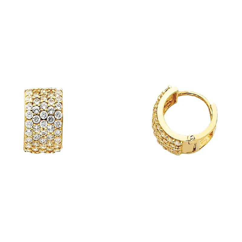 women's vintage diamond earrings -14KY 8mm CZ Huggies Earrings