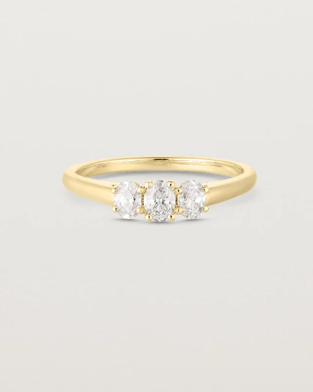 simple diamond engagement rings for women -Adrienne Trio Ring | Diamonds