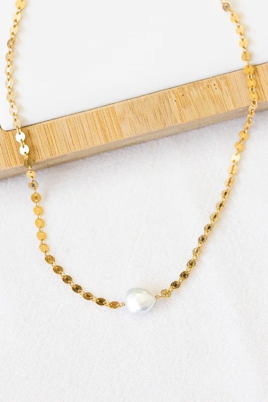 women's stylish necklace -Coin Pearl City Necklace