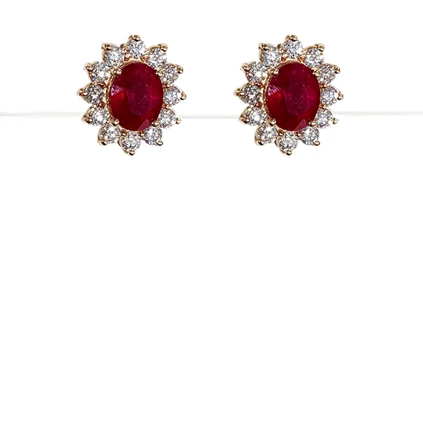 women's birthstone earrings -14k Rose Gold Ruby Earrings