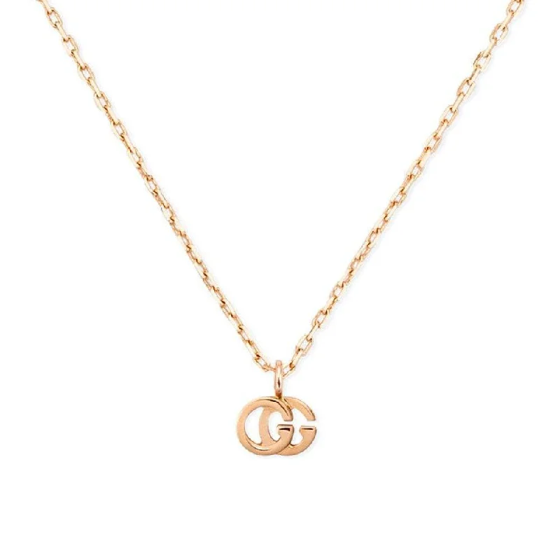 women's silver pendant necklace -GG Running 18ct Rose Gold Necklace