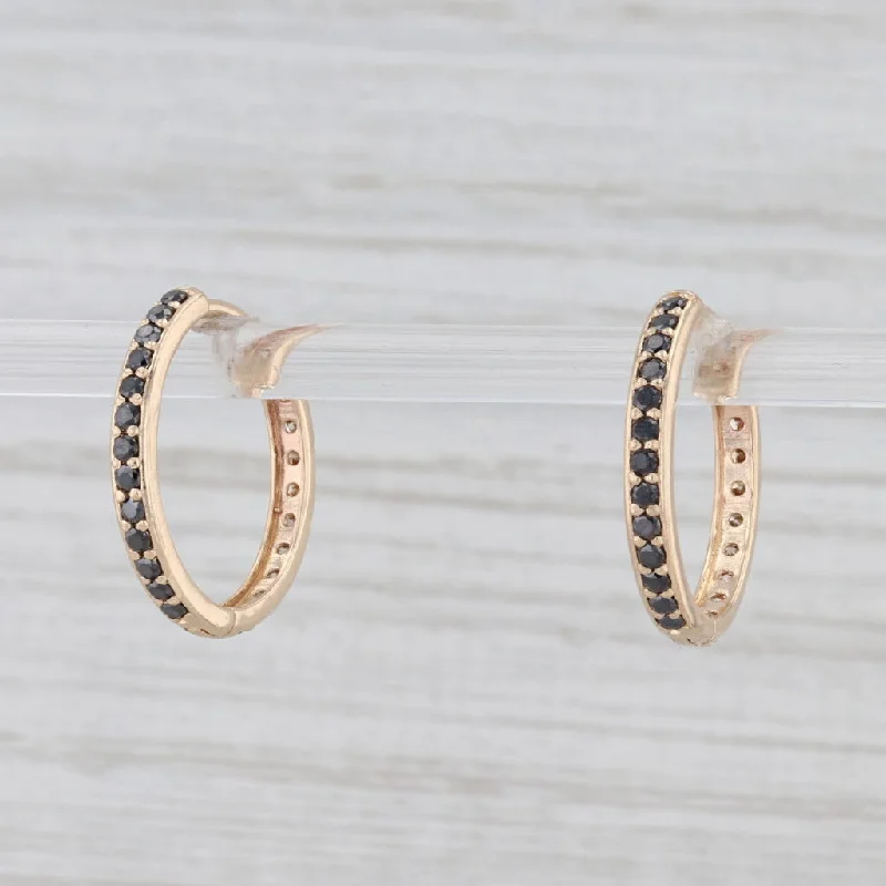 women's geometric earrings -New Nina Nguyen 0.64ctw Diamond Hoop Earrings 14k Yellow Gold Hinged Snap Top