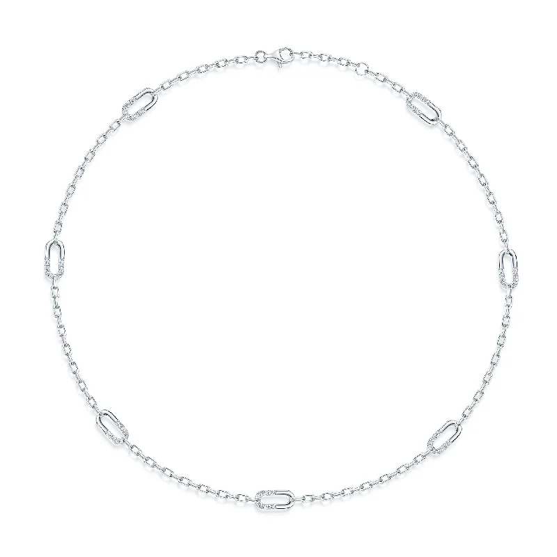 women's celestial necklace -Verve Collection 18ct White Gold Diamond Loop Necklace