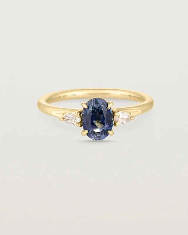 designer engagement rings for women -Charli Sweeping Wire Trio | Sapphire & Diamond