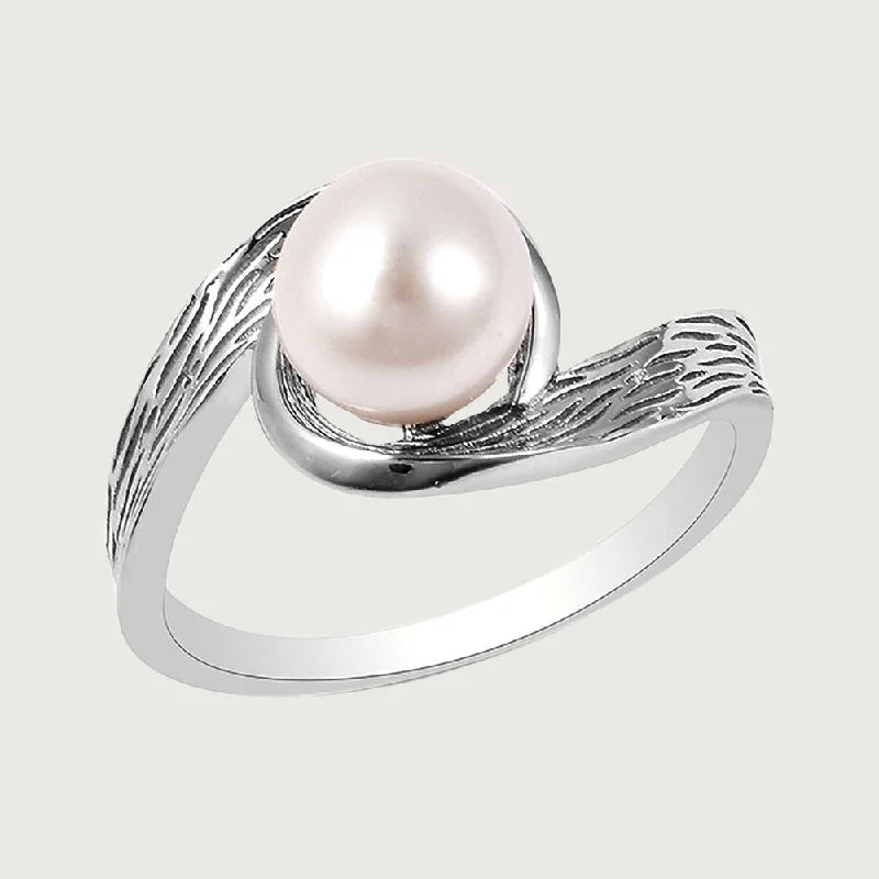 women's animal-shaped ring -Warp Ocean Double Swirl Ring