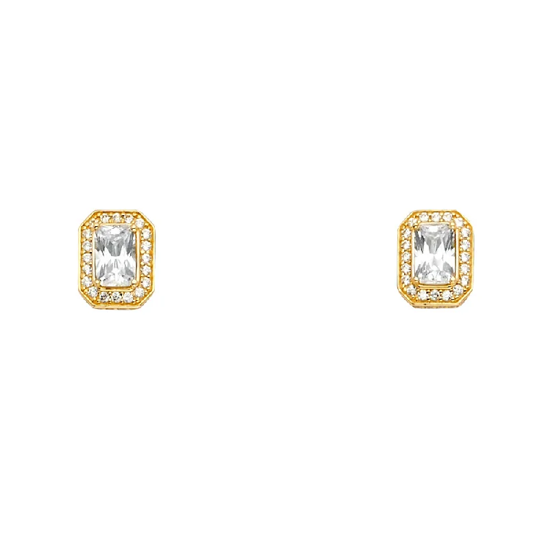 women's diamond stud earrings -14K CZ Earrings