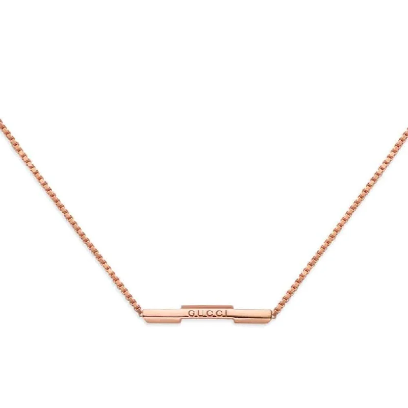 women's romantic necklace -Gucci Link to Love 18ct Rose Gold Necklace