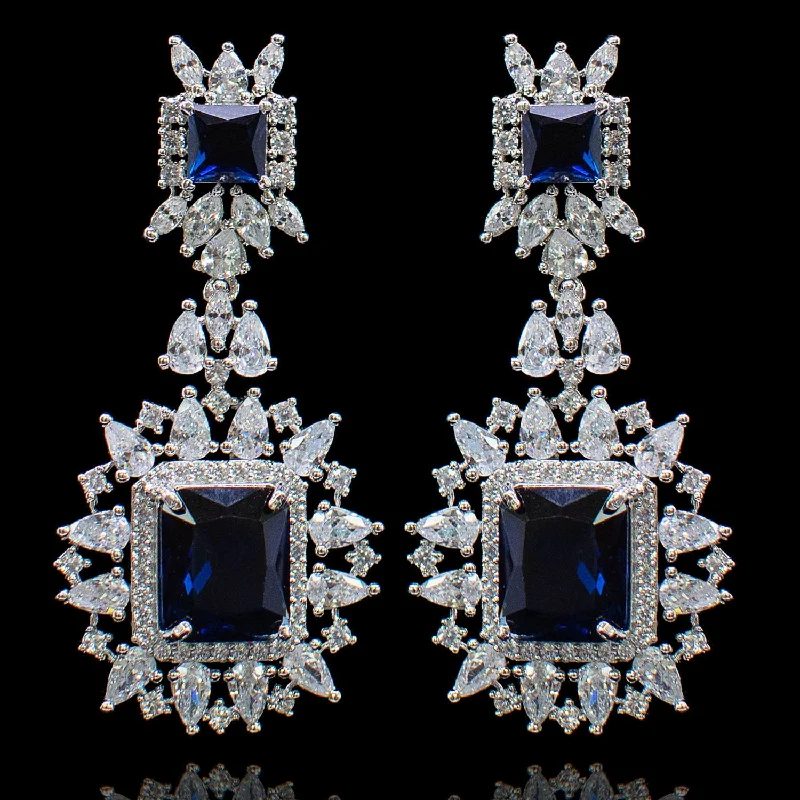 women's ear cuffs -Veena Earrings - Sapphire