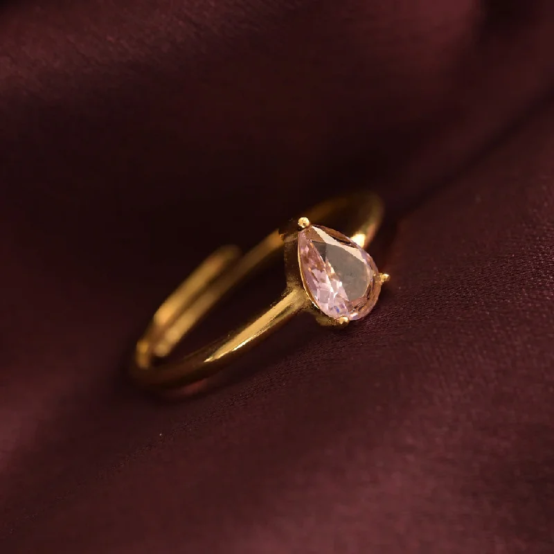 women's oval ring -Droplet Blush Ring