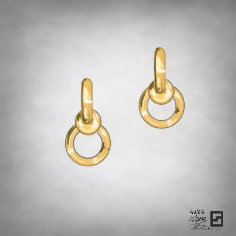 women's minimalist diamond earrings -BALL AND CHAIN LOOP EARRINGS