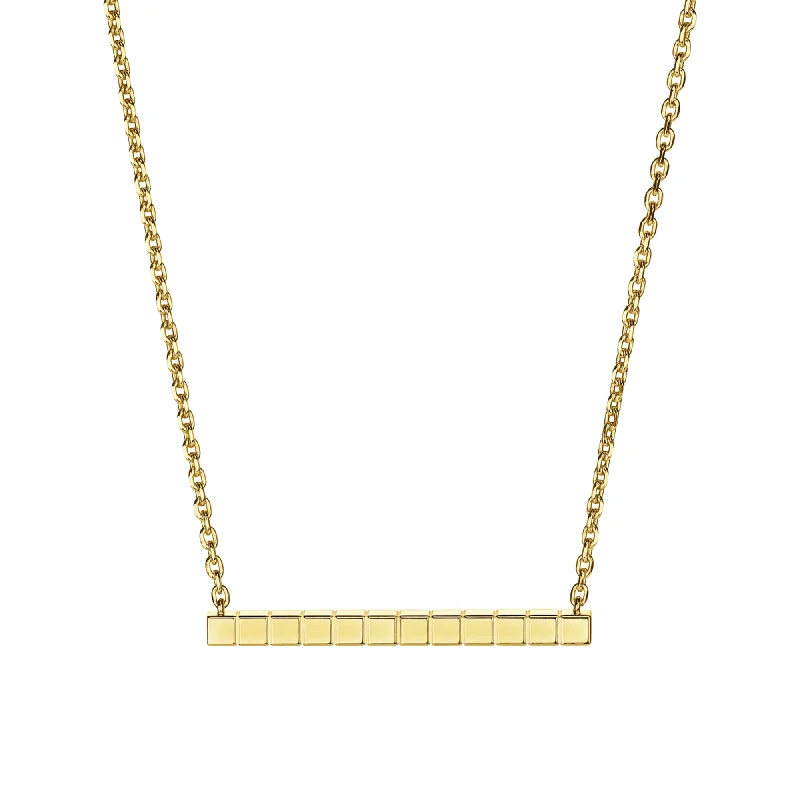 women's unique necklace -18ct Yellow Gold Ice Cube Bar Necklace