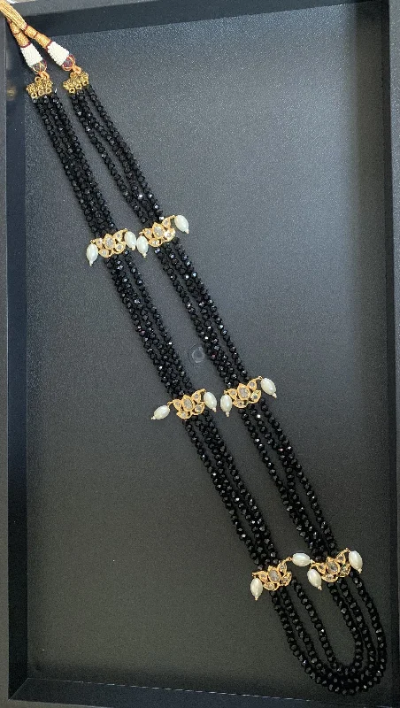 women's moonstone necklace -Raina  black   beads  necklace ( SHIPS IN 4 WEEKS )