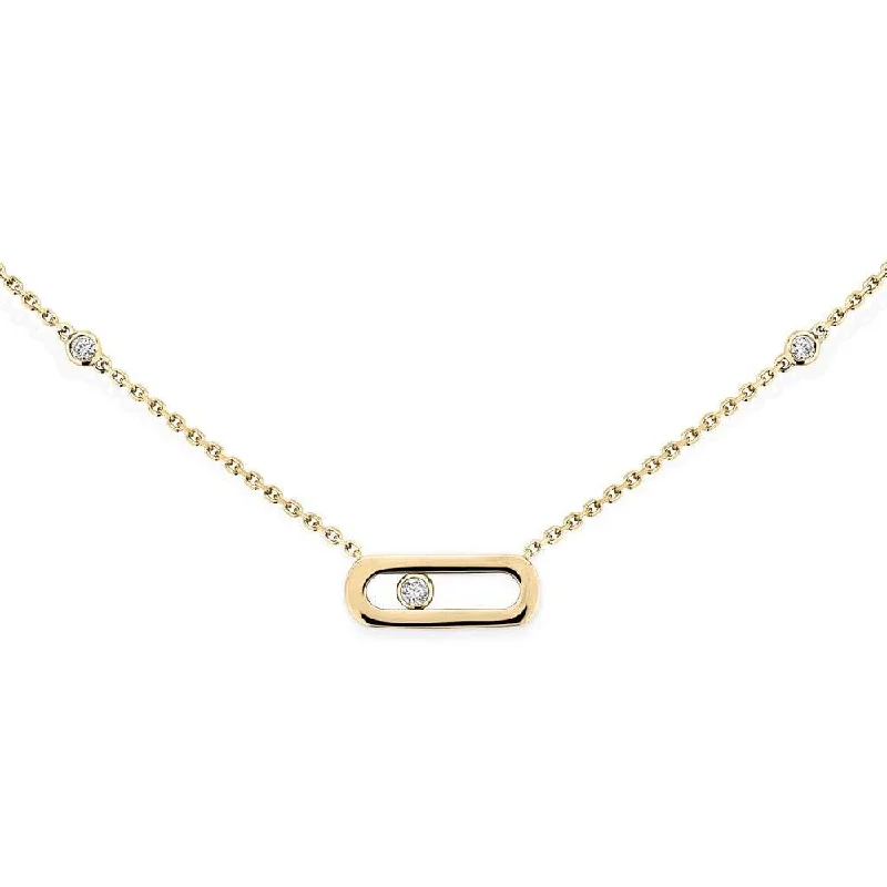 women's luxury necklace -18ct Yellow Gold Move Uno Diamond Necklace