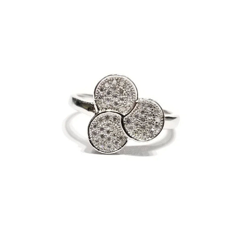 women's twisted ring -Lucky Charm CZ Ring (Sterling Silver)