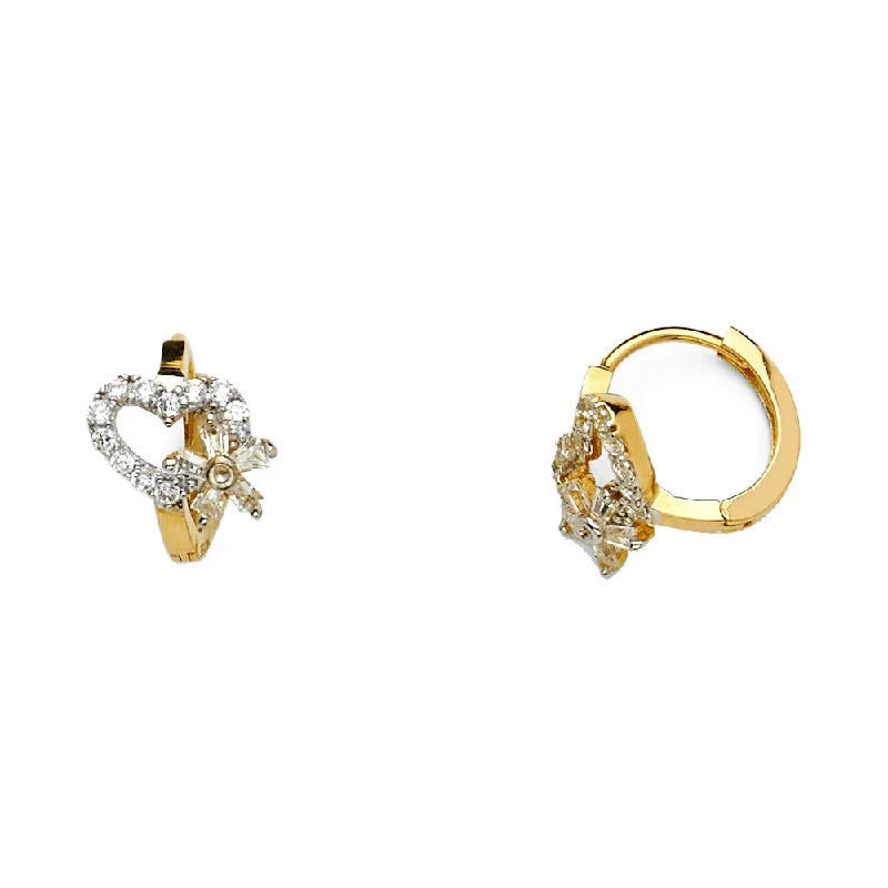 women's hoop diamond earrings -14KY CZ Huggies Earringsrings