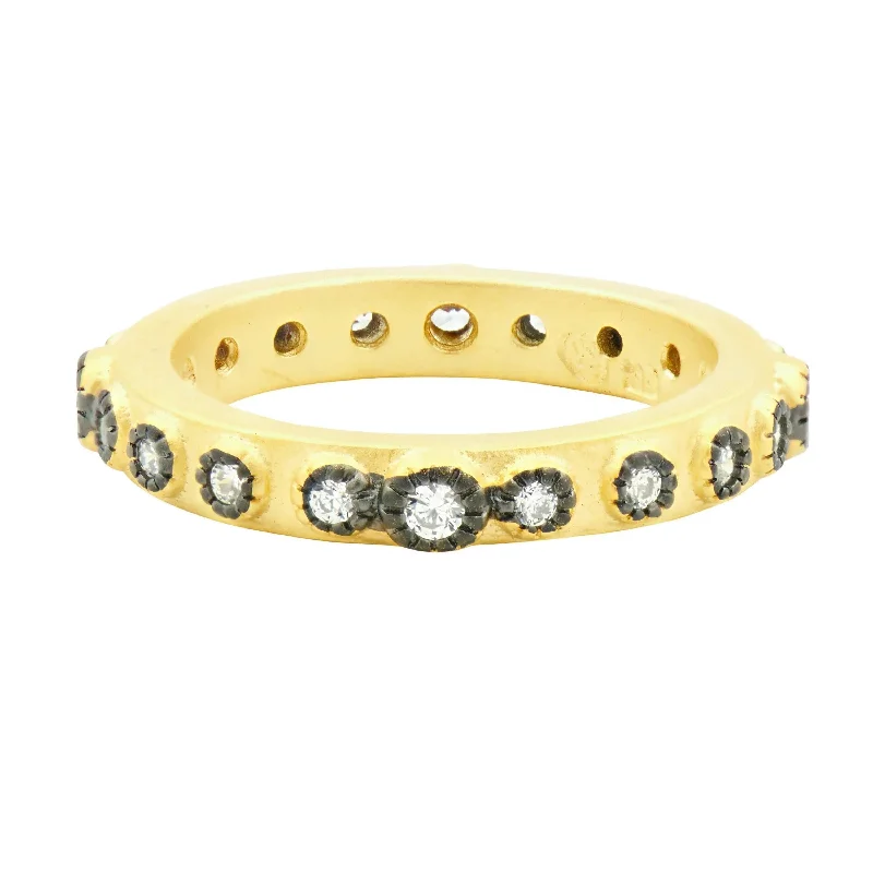 women's stackable diamond ring -Mini Stud Stack Ring