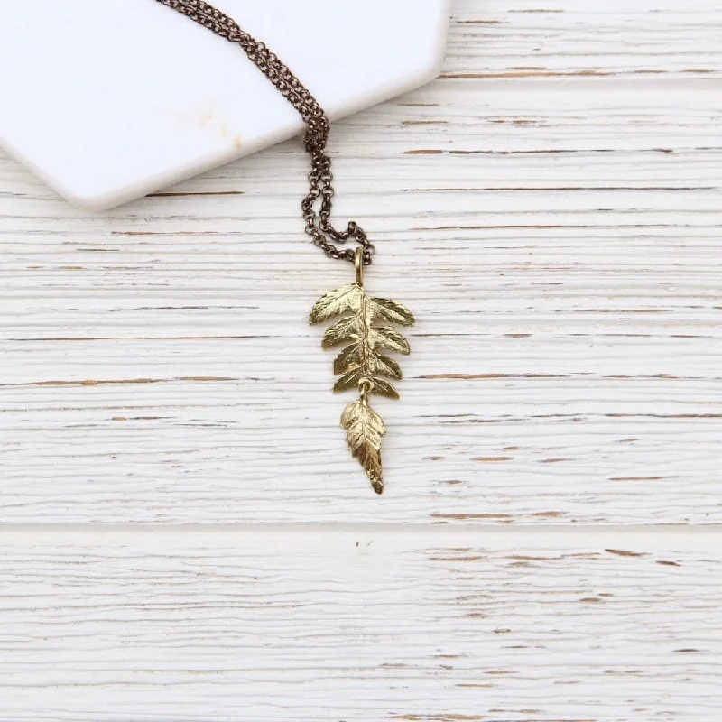 women's birthstone necklace -Fern Small Pendant Necklace