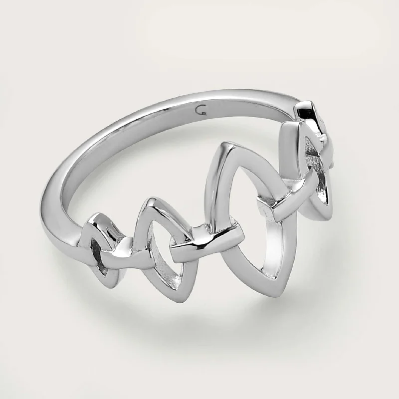 women's floral ring -Molto Multi Link Ring