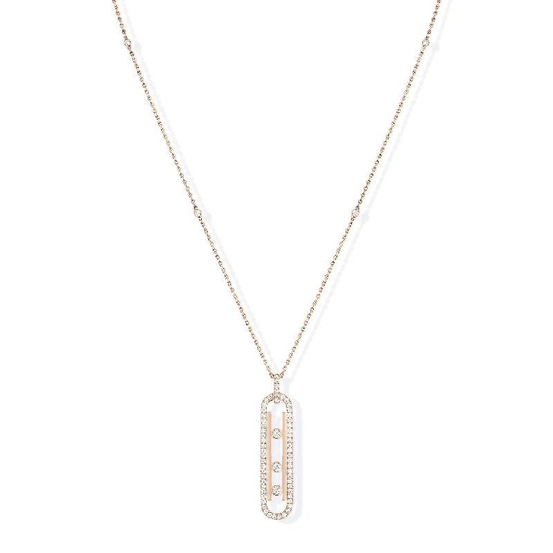 women's sapphire necklace -Move 10th PM 18ct Pink Gold Diamond Necklace