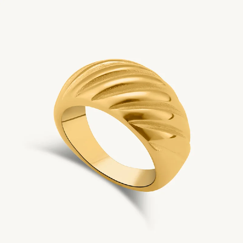 women's chunky ring -Twisted Dome Ring