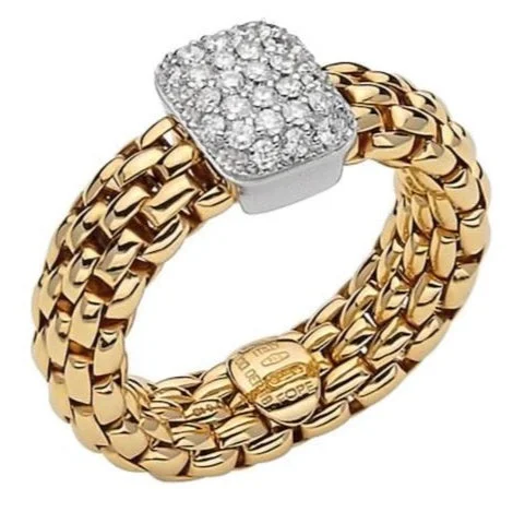 affordable platinum engagement rings for women -FOPE 'Vendome' Diamond Gold Stretchy Fashion Ring