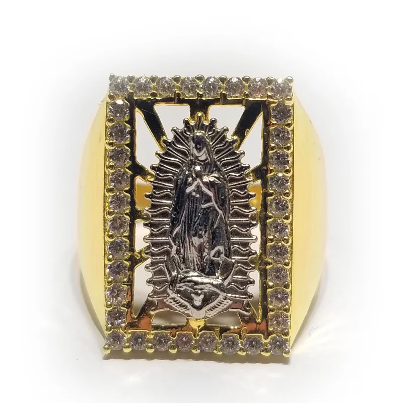 women's knot ring -Virgin Mary (Virgen Maria) Yellow Gold Ring (14K)