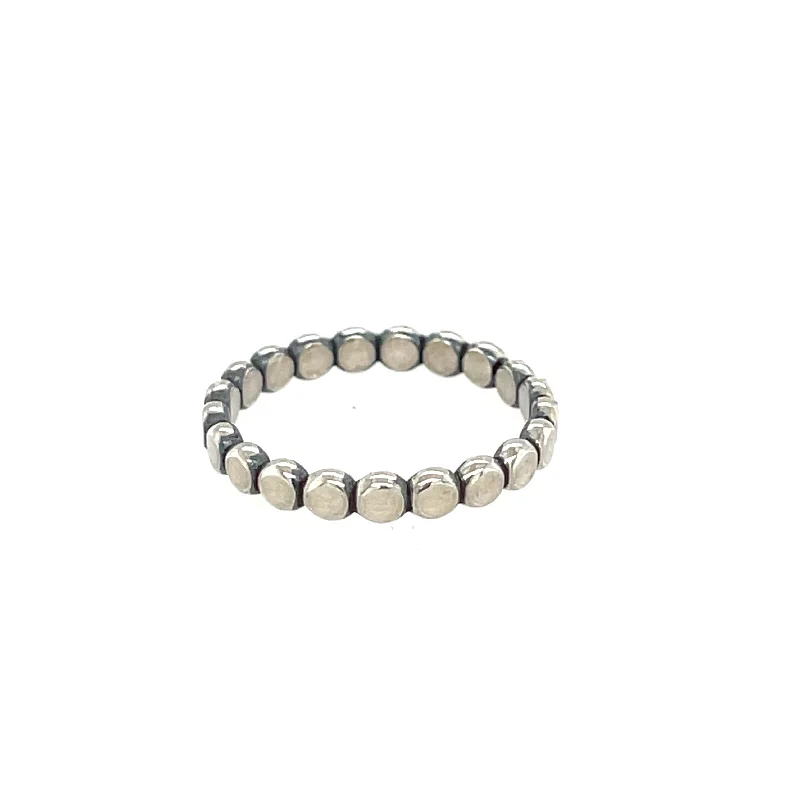 women's cocktail diamond ring -Signature Beaded Stack Ring - R141