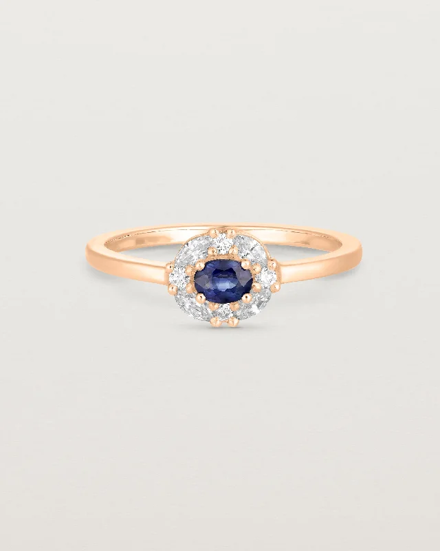 timeless engagement rings for women -Tilly Halo Ring | Australian Sapphire & Diamonds