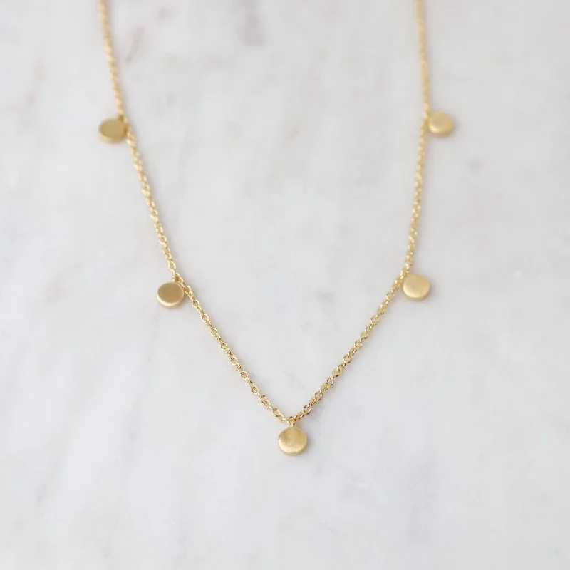 women's emerald necklace -14k Gold Vermeil Confetti Necklace ~ Brushed