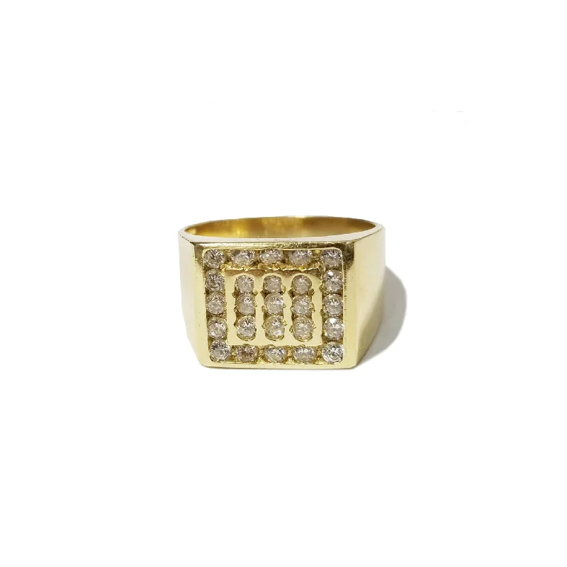 women's custom-designed ring -Iced Out CZ Crystals Yellow Gold Ring (14K)